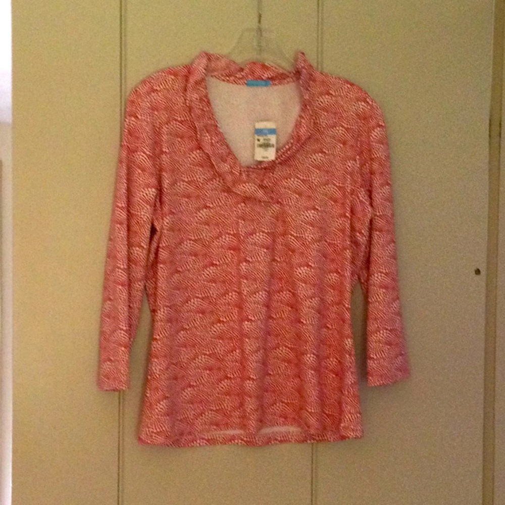 J McLaughlin Durham top white coral dottingville size medium new with tags